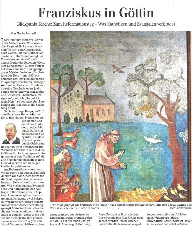 Gemälde von Willi Wienicke in der Kirch von Göttin